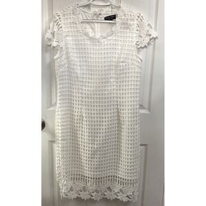 Danny Couture Women's White Lined Wedding Bachelorette Shower Dress Appliqués 12